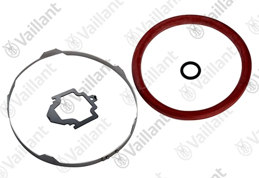 Dichtungen und Riegel einer Vaillant Brennerwartung, bestehend aus einem runden Gummi-O-Ring und einer Metall- bzw. Plastikhülle.